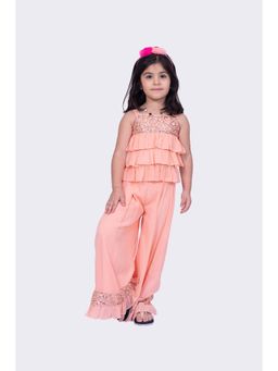 TWISHA - Peach Solid Top and Palazzo (Set of 2)
