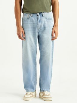 Levi's - Men's 568 Blue Solid/Plain Mid Waist Jeans