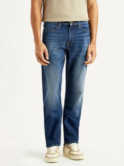 Levi's - Men's 541 Blue Solid/Plain Mid Waist Jeans