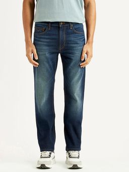 Levi's - Men's 513 Navy Blue Solid/Plain Mid Waist Jeans