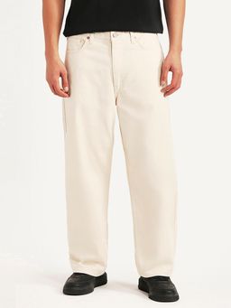 Levi's - Men's 578 Beige Solid/Plain Mid Waist Jeans