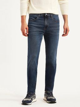 Levi's - Men's 512 Blue Solid/Plain Mid Waist Jeans