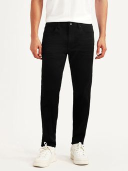 Levi's - Men's 512 Black Solid/Plain Mid Waist Jeans