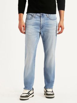 Levi's - Men's 541 Blue Solid/Plain Mid Waist Jeans