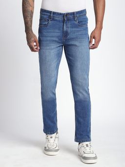 R&B - Blue Solid/Plain Mid Waist Jeans