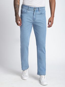 R&B - Blue Solid/Plain Mid Waist Jeans