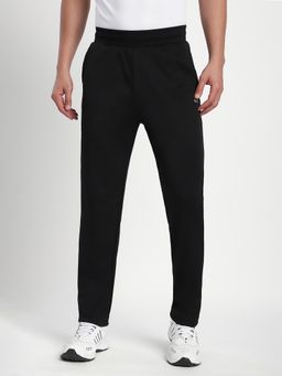 R&B - Black Solid/Plain Mid Waist TrackPant