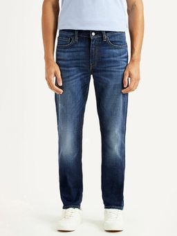 Levi's - Men's 511 Blue Solid/Plain Mid Waist Jeans