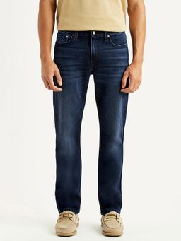 Levi's - Men's 511 Navy Blue Solid/Plain Mid Waist Jeans