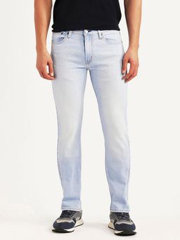 Levi's - Men's 511 Blue Solid/Plain Mid Waist Jeans