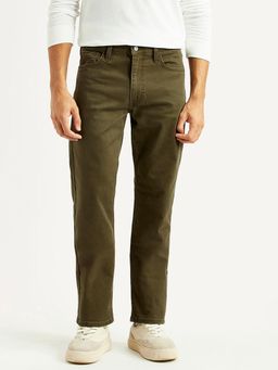 Levi's - Men's 513 Olive Solid/Plain Mid Waist Jeans
