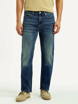 Levi's - Men's 513 Blue Solid/Plain Mid Waist Jeans