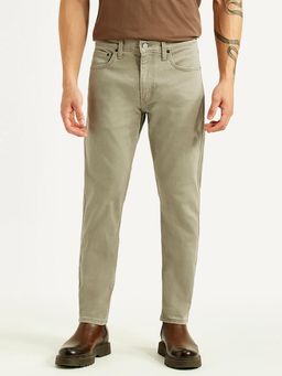 Levi's - Men's 512 Grey Solid/Plain Mid Waist Jeans