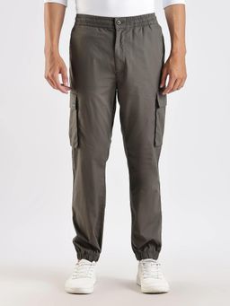Calvin Klein - Charcoal Solid/Plain Mid Waist Jogers