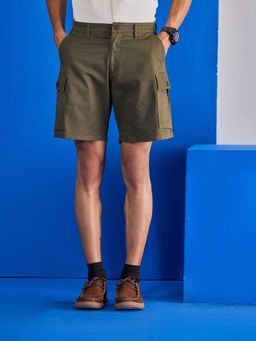 UNSTD - Olive Solid/Plain Mid Waist Short