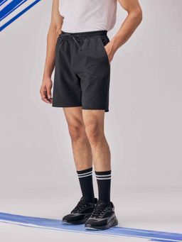 UNSTD - Black Textured Mid Waist Short
