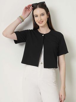 Style Quotient - Women Black Knit Shrug