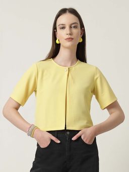 Style Quotient - Women Yellow Knit Shrug