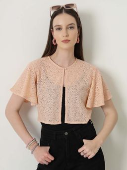 Style Quotient - Women Nude Lace Shrug
