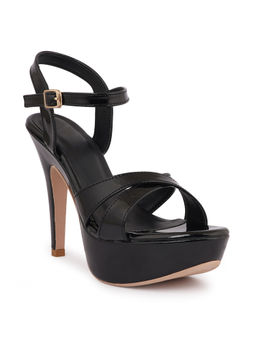 Rubeezz - Stripes Black High Heels