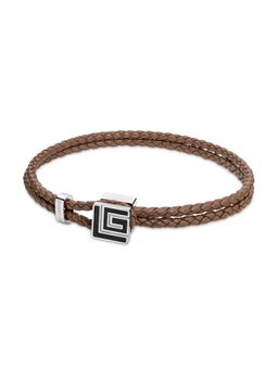 Guy Laroche - Adrien Leather Men Silver Bracelet