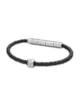 Guy Laroche - Gabriel Leather Men Silver Bracelet