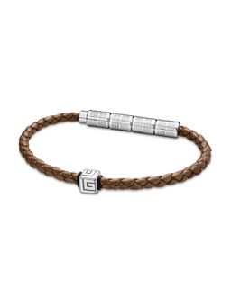 Guy Laroche - Gabriel Leather Men Silver Bracelet