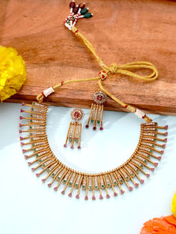 Niscka - 24K Gold-Plated Multi-Color Zircon Jewellery Set