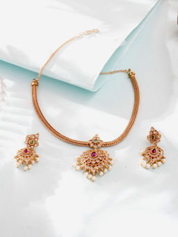 Niscka - Gold-Plated Multi-Color Traditional Jewellery Set