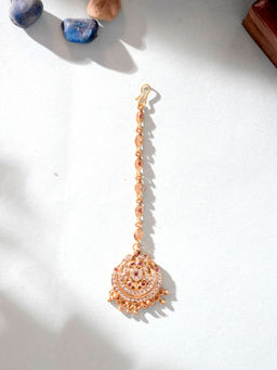 Niscka - 24K Gold Plated Multi Stone Zircon Maangtikka