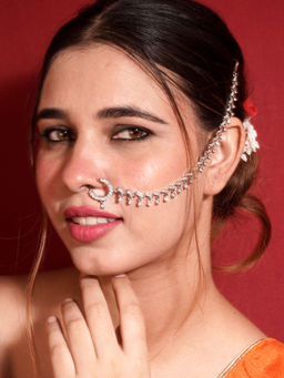 Niscka - Rhodium Plated Polish American Diamond Nose Ring