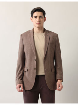 Arrow - Men Arrow Zero Calorie Slim Fit Textured Brown Blazer