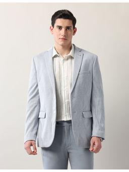 Arrow - Men Arrow Geometric Pattern Zero Calorie Slim Fit Blue Blazer