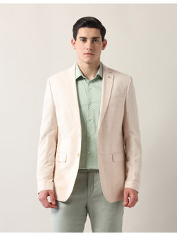 Arrow - Men Arrow Body Tailored Regular Textured Beige Blazer