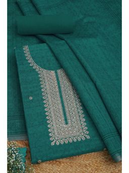 Soch - Womens Sequins Turquoise Chanderi Embroidered Unstitch Dress Material