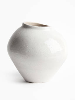 H&M - White Large Irregular Stoneware Vase