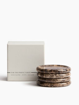 H&M - Brown 4-Pack Marble Coasters
