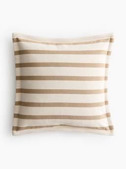H&M - Beige Patterned Canvas Cushion Cover