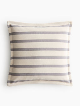 H&M - Beige Patterned Canvas Cushion Cover
