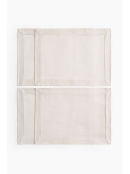 H&M - Beige 4-Pack Damask Place Mats