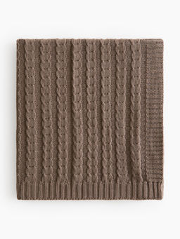 H&M - Brown Cable-Knit Baby Blanket