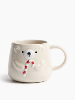 H&M - White Bear-Motif Mug