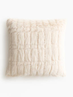 H&M - White Fluffy Cushion Cover
