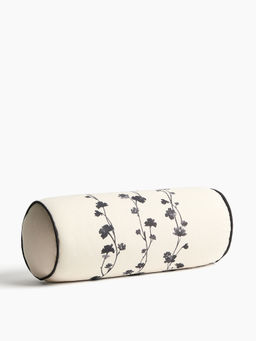 H&M - Off White Printed Canvas Bolster