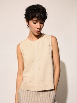 ONLY - Women Beige Round Neck Top