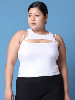 theRebelinme - Women White Round Neck Top