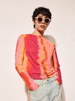 ONLY - Women Multi-Color Boat Neck Top