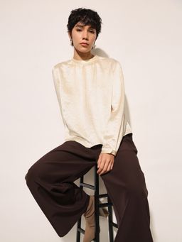 ONLY - Women White Mandarin Neck Top