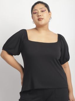 theRebelinme - Women Black Square Neck Top