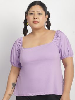 theRebelinme - Women Lavender Square Neck Top